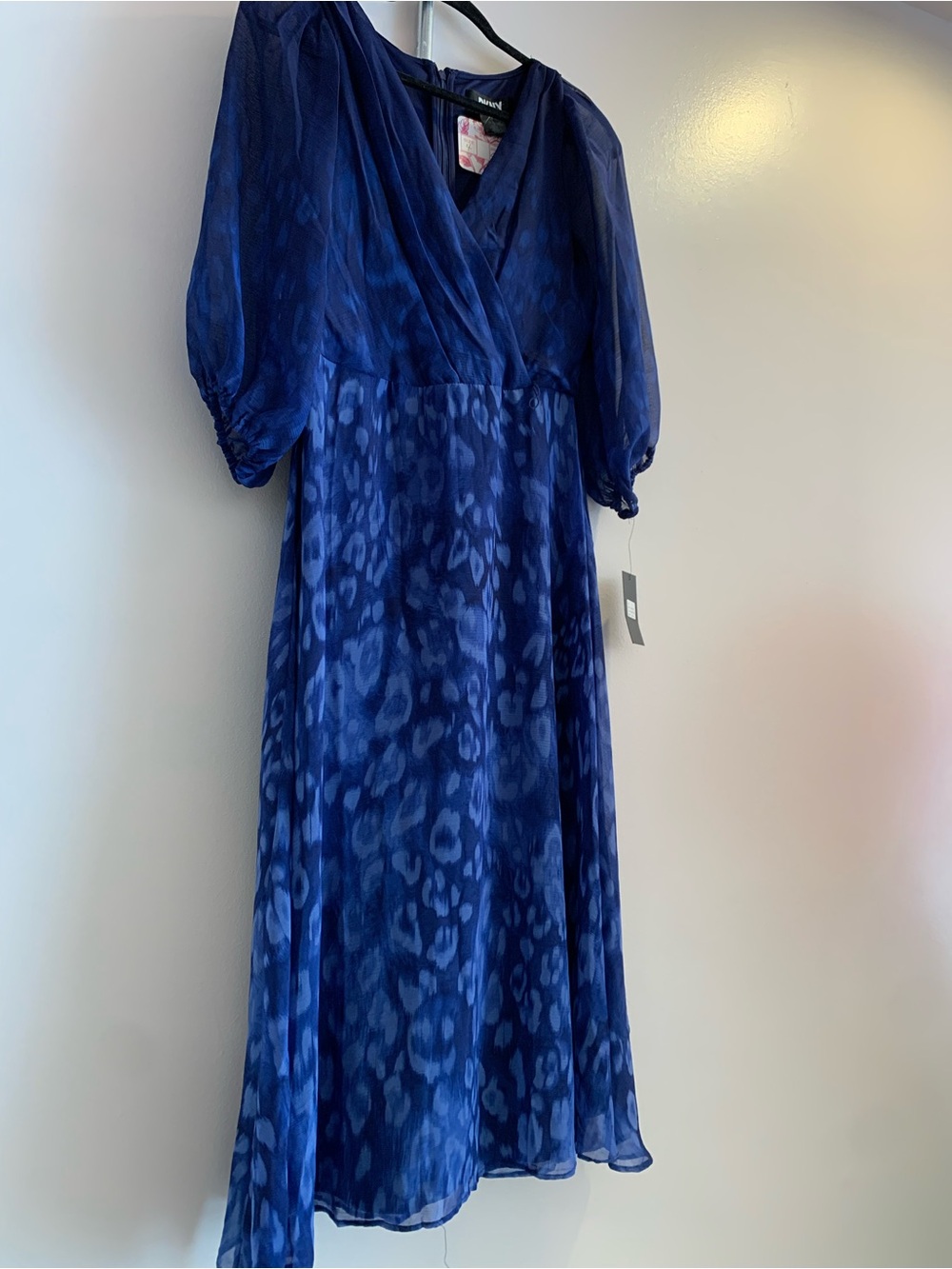 DKNY Royal Blue Printed Maxi Dress